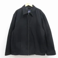 XL/古着 ギャップ GAP 長袖 ウール ジャケット コート メンズ 00年代 00s 大きいサイズ ロング丈 黒 内側キルティング 25dec01