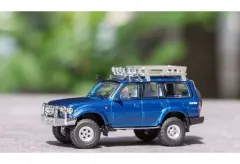 【中古】ミニカー 1/64 トヨタ ランドクルーザー LC80 オフロードバージョン LHD(ブルー) [KS014-83]