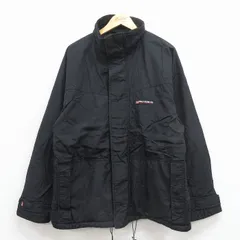 L/古着 ラルフローレン ポロジーンズ 長袖 ブランド ナイロン ジャケット メンズ ワンポイントロゴ リップストップ 黒 内側フリース 25dec01