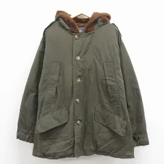 L/古着 ラルフローレン 長袖 ブランド ミリタリー ダウン ジャケット パーカー メンズ 90年代 90s B-9 緑 内側キルティング【spe】 25dec01