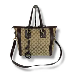 GUCCI グッチ トートバッグ GGキャンバス ハンドバッグ　通勤バッグ　ロゴ　チャーム  247281 GGキャンバス ベージュ