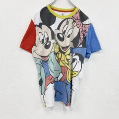 古着 used　Mickey&Co.　ミッキーマウス　ミニーマウス　ドナルドダック　半袖プリントTシャツ　マルチカラー　Mサイズ