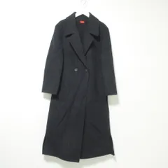 美品 DES PRES デプレ トゥモローランド ウールメルトン ダブルブレスト ロングチェスターコート 36 ブラック レディース 古着 中古 USED