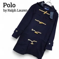 Polo by Ralph Lauren ポロ ラルフローレン ネイビー ダッフルコート ウール100% 裏地コットン Sサイズ相当 レディース フード付き トグルボタン 長袖 秋冬 149KJ