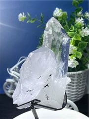 ◇超強いパワーヒマラヤ産(藍針入り)天然水晶クラスターB88B6/136B31C