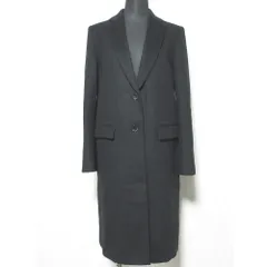 美品 TOMORROWLAND collection トゥモローランドコレクション カシミアヤブレンド チェスターコート 36 ブラック レディース 古着 中古 USED