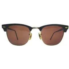 美品 Ray-Ban レイバン 度あり CLUBMASTER CLASSIC クラブマスター ハーフリム サングラス RB3016 51□21 ブラウンレンズ メンズ 古着 中古 USED