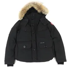 良品△CANADA GOOSE カナダグース 2301JM RUSSELL PARK ラッセル パーカ ロゴワッペン ファー・フード付き ダウンジャケット ブラック M 正規品 メンズ