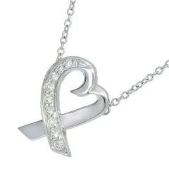 TIFFANY & Co. ティファニー ラビングハート ダイヤ ネックレス K18WG 750 ホワイトゴールド ダイヤモンド 41.5cm 首飾り アクセサリー レディース 送料無料 241100100001 ★