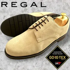 REGAL リーガル GORE-TEX 本革 外羽根 ゴアテックス プレーントゥ スウェード レザーシューズ ビジネスシューズ 革靴 660S ベージュ ▲075▼40131k08_g