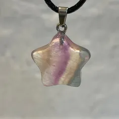 天然石 フローライト 星型 ペンダント モンゴル産 パワーストーン ネックレス