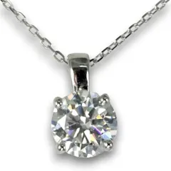 モアッサナイト（Moissanite）1.2ctペンダントネックレスSILVER925 DカラーVVS1 ダイヤモンドを凌ぐ眩い煌めき☆3265