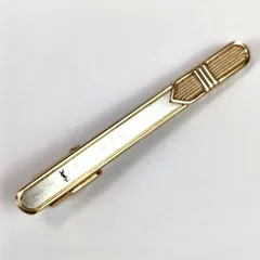 YVESSAINTLAURENT イヴサンローラン ネクタイピン タイピン タイクリップ 紳士 ビジネス メンズ シルバー系×ゴールド系 YSL ロゴ