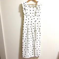 未使用 24AW SNIDEL スナイデル バルーンフリルスリーブ Iラインワンピース サイズ0 ホワイト レディース 古着 中古 USED