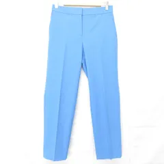 美品 23SS Theory luxe セオリーリュクス ARIOSA CAROL 2 リネンブレンド テーパードパンツ スラックス 42 ライトブルー レディース 古着 中古 USED