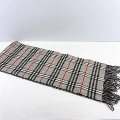 ■Burberrys バーバリー カシミヤ 100% マフラー グレー系 チェック■