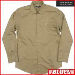BURBERRY BLACK LABEL 廃盤 バーバリーブラックレーベル シャツ M メンズ 長袖 2 ベージュ 刺繍 ボタンシャツサイズM一覧←SEULB屋着古← TY4278