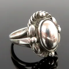 GEORG JENSEN ジョージ・ジェンセン リング 指輪 #1A シルバー925 いぶし 5.9g デンマーク製 12号  rk10398のサムネイル