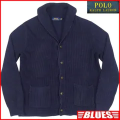 POLO RALPH LAUREN ラルフローレン カーディガン セーター ニット M メンズ 紺 ネイビー ショールカラー ニット_セーターサイズM一覧←SEULB屋着古← TY4284