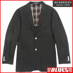 BURBERRY BLACK LABEL 廃盤 バーバリーブラックレーベル テーラードジャケット L ブレザー メンズ 黒 ノバチェック 麻 キュプラ テーラードジャケット_サイズL一覧←SEULB屋着古← TY4275