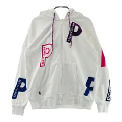 サイズ：0 PEARLY GATES パーリーゲイツ  長袖ジップパーカー フロッキープリント ホワイト系 [240101604990] ゴルフウェア レディース ストスト