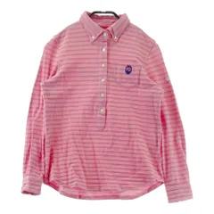 サイズ：0 PEARLY GATES パーリーゲイツ  長袖ポロシャツ ボーダー柄 ピンク系 [240101604995] ゴルフウェア レディース ストスト