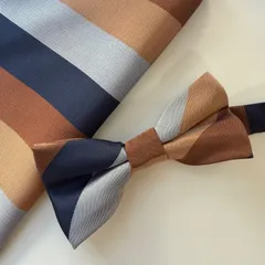 ①-10  蝶ネクタイ　ポケットチーフ2点セット