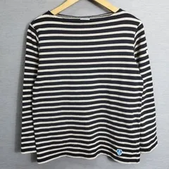 ORCIVAL オーシバル ロンT 長袖 カットソー ボートネック ボーダー バスクシャツ フランス製 コットン ブラック サイズ 2 A376
