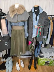 カーキ色 ティアード チュールスカート ミディアム