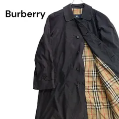 【イングランド製】Burberry バーバリー バルマカーンコート ブラック 黒 ポリエステル ナイロン ノバチェック ラグランスリーブ ユーロ古着 ヨーロッパ