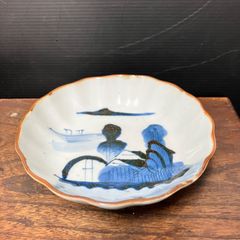 染付 海辺絵 向附 5枚セット ※メルカリのみ出品 染付 海辺