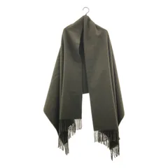 JOHNSTONS OF ELGIN / ジョンストンズオブエルガン | カシミヤ 大判 フリンジ ストール  マフラー | カーキ