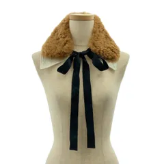 Plan C / プランシー | レイヤード ボア つけ襟 カラー | ブラウン/ホワイト