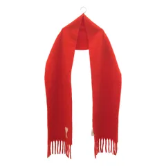 【美品】  AMI Alexandre Mattiussi / アミ・アレクサンドルマテュッシ | Ami de Coeur アミ ドゥ クール アルパカ混 フリンジ マフラー | レッド/ホワイト | レディース