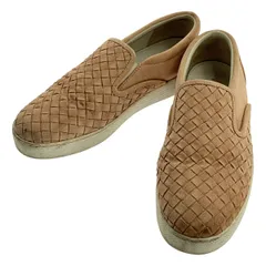BOTTEGA VENETA / ボッテガヴェネタ | レザー スエード イントレチャート スニーカー | 37 1/2 | ピンクベージュ系 | レディース