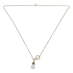 agete / アガット | k10 0.5 フープチャーム / クリスタル チャーム ネックレス | ゴールド/シルバー | レディース