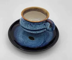 信楽焼　手作り　和風ティーカップソーサーセット　箱付き　未使用品