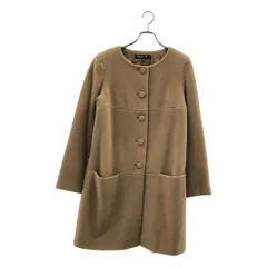 Agnes b. / アニエスベー | ウール アンゴラ ノーカラーコート | 38 | キャメル | レディース