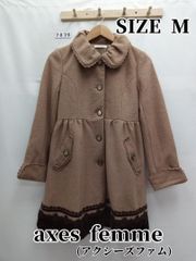 美品】丸襟レース切替コート［axes femme］【M】ベージュ ロリータ 