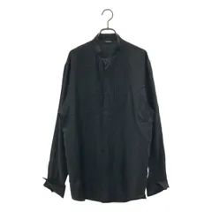 【新品】  LIMI feu / リミフゥ | 2009SS | ポリエステル ピンタック バンドカラーシャツ | S | ブラック | レディース