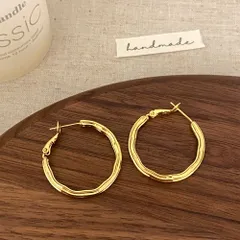 ピアス レディース ゴールド フープ 不規則 シンプル 上品 新品