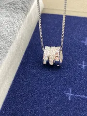 F-015-318　未使用　QVC　QVCジャパン  DIAMONIQUE SS トリプルチャームペンダント 計1.53ct ピンク＆クリア