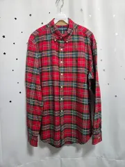 POLO RALPH LAUREN ポロラルフローレン レッド タン チェック シャツ L