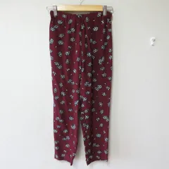 美品 MARNI マルニ FRANK NAVIN 総柄 イージーテーパードパンツ 36 ボルドー  レディース 古着 中古 USED