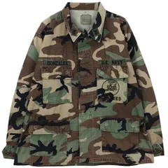 古着 90年代 米軍実品 迷彩柄 ウッドランドカモ リップストップ B.D.U ミリタリージャケット USA製 LARGE-SHORT メンズL相当/eaa609202
