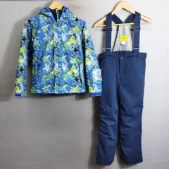 nima ニーマ キッズ ジュニア スキー スノーボード ウェア ジャケット ウィンター スポーツ 総柄 フード リフト券ケース 総柄 文字 スター サイズ 140 Aブルー系 雪遊び 防寒 A336