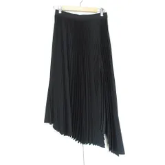 未使用 22AW ASTRAET アストラット ポリエステルツイル プリーツ イレギュラーヘム ロングスカート 5424-270-0309 0 ブラック レディース 古着 中古 USED