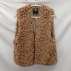 Wcloset ダブルクローゼット ボリュームフェイクファーベスト ブラウン F ◇○