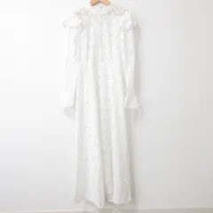 美品 クリーニング済み Miss Rosier ミスロジア フラワーエンブロイダリーレースドレス ロングワンピース サイズS ホワイト レディース 古着 中古 USED
