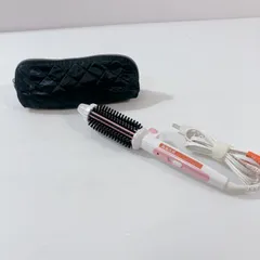 クレイツイオン ロールブラシ型アイロン ポータブル HSB-G26-FT ピンク ヘアアイロン ヘアブラシ 美容機器 折りたたみ式のサムネイル